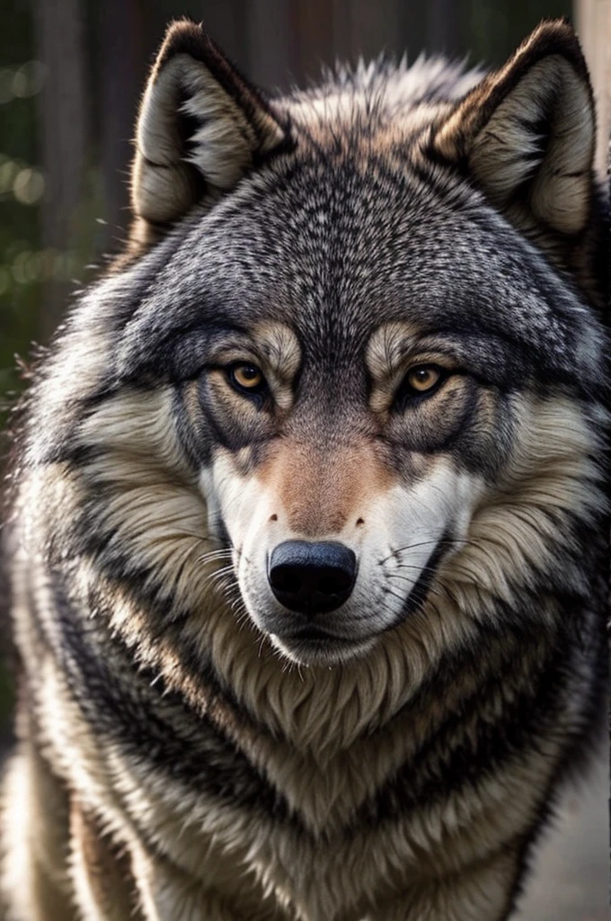 Furry wolf with a nostalgic face