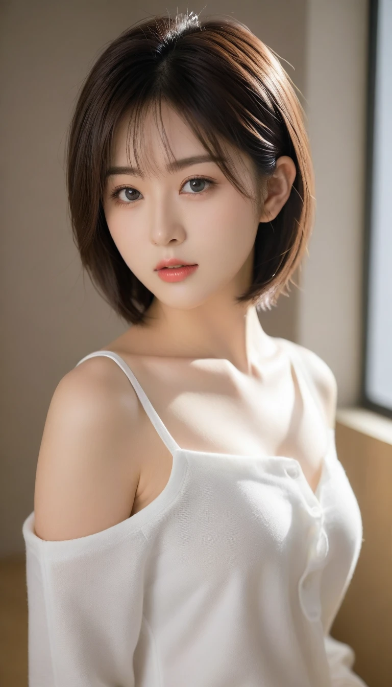 8K, Ultra-high resolution, Highest quality, masterpiece, 三分割法によるphotograph,Surreal, photograph, 1 Girl, (:1.3), pretty girl, Cute face, Beautiful eyes in every detail, 細かくdetailedに,masterpiece,One Girl:1.2, Japan Female Announcer, full body,athletic,Bob with bangs,shiny hair,glaring,bikini,High leg cut,Full of sex appeal,Beautiful leg line beauty,Looking at the audience、beauty、(((Ideal body type))),A cup small breasts :2,、Portraiture:2、Perfect Anatomy、鮮明なdetailed、detailed、Surreal、Light and shadow,Strong light