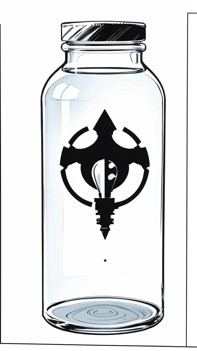 Serum Bottle, perspective view, Only the product no background, just white background, Comic Artstyle