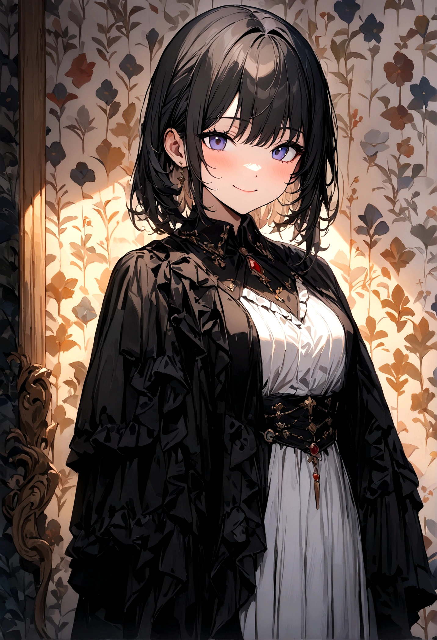 ((masterpiece, Best quality, absurdity, A high resolution, ultra detailed, A high resolution, very good wallpaper 8KCG)), 1 girl, One, smile, detailed background, depth of field,