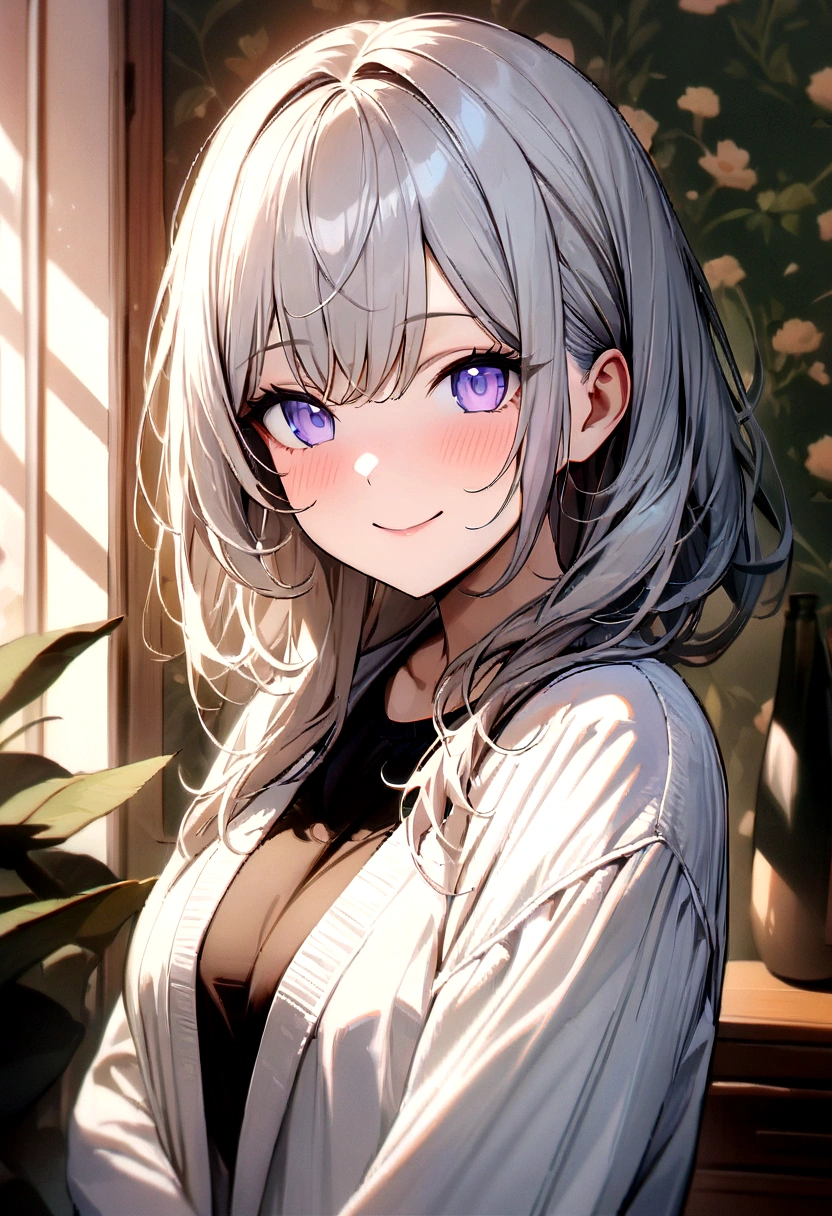 ((masterpiece, Best quality, absurdity, A high resolution, ultra detailed, A high resolution, very good wallpaper 8KCG)), 1 girl, One, smile, detailed background, depth of field,