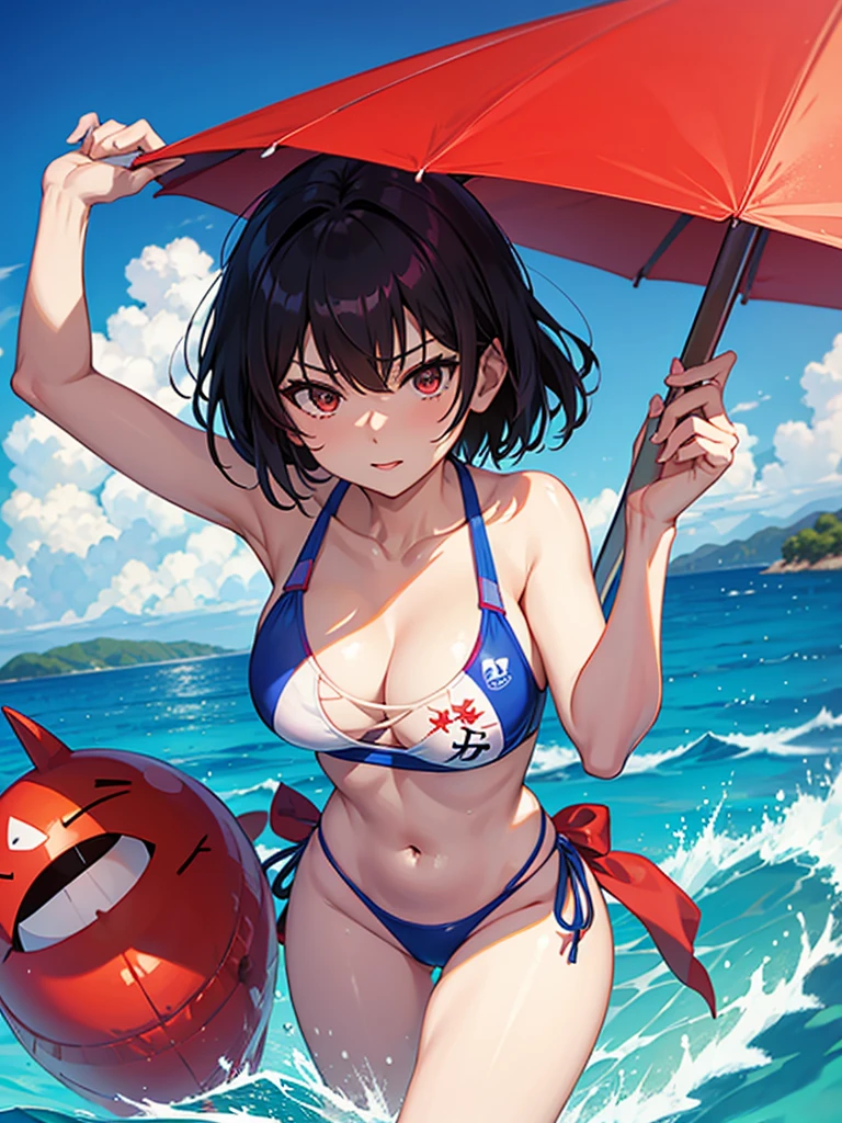 Urabe Mikoto in a swimsuit