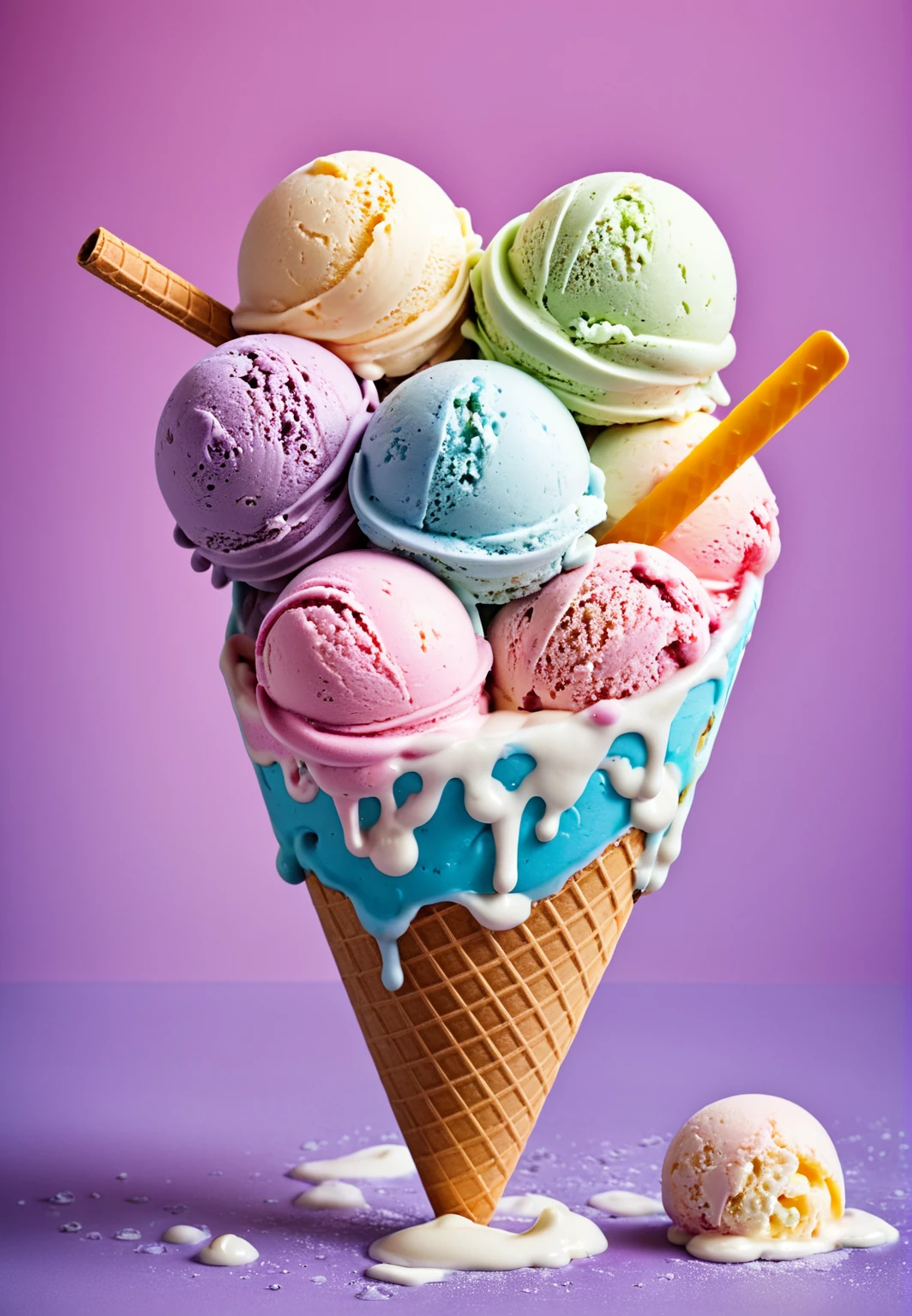 made of ice cream