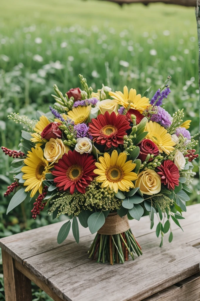 flower bouquet representing natural materials