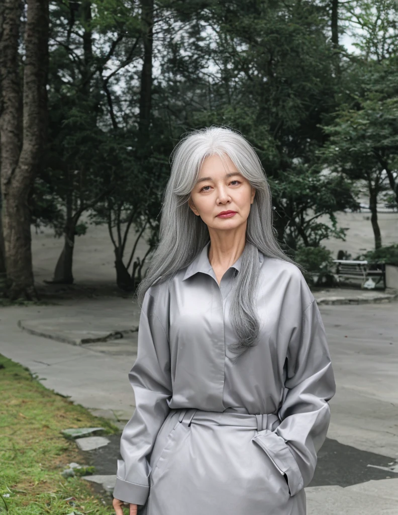 8K high quality，1 woman，Gray hair：1.5