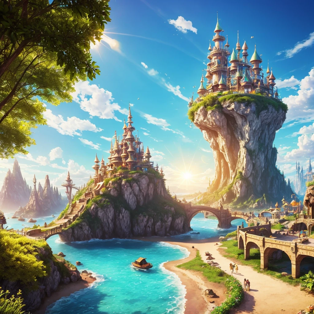 Future land with perfect sunny light