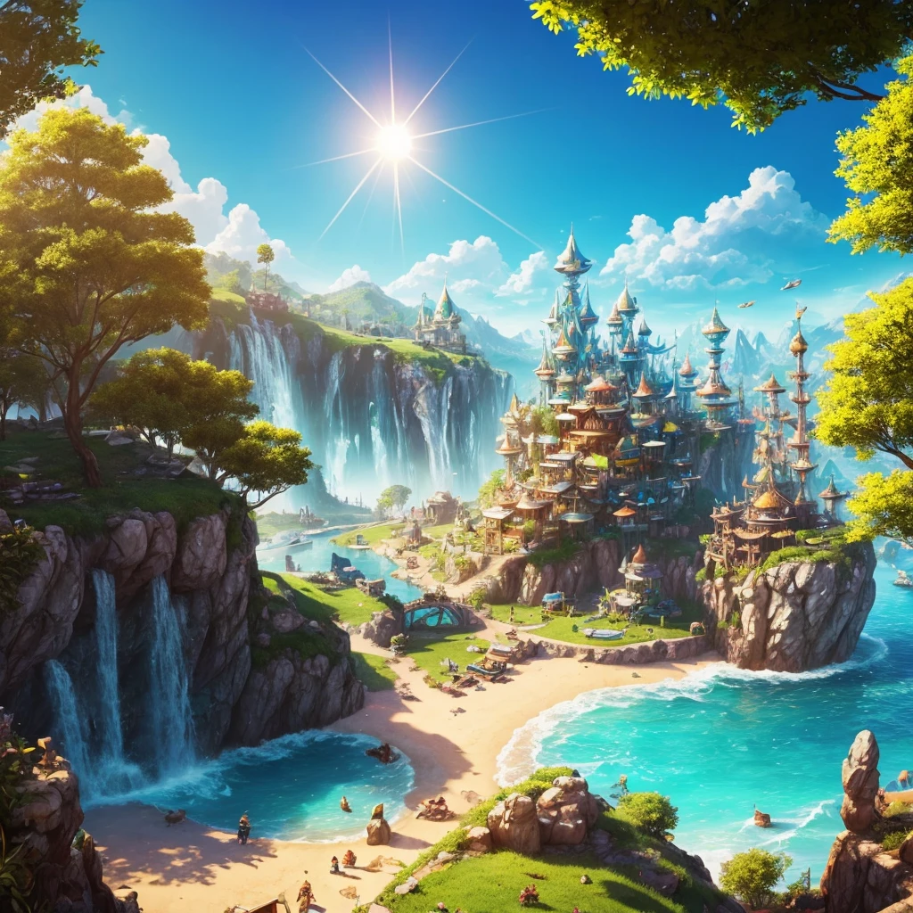 Future land with perfect sunny light