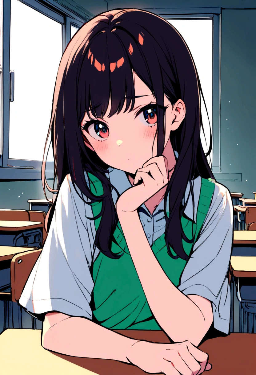 girl, cute, classroom