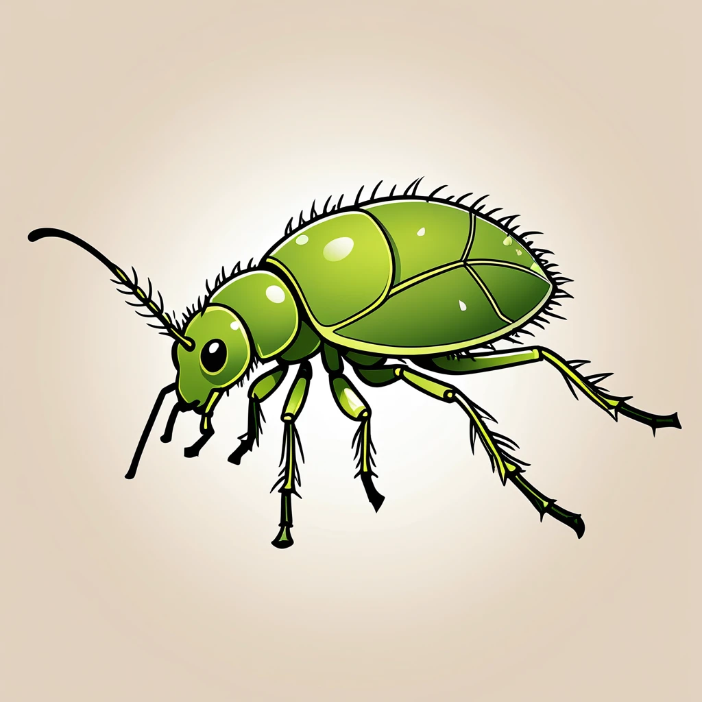 cute aphid, illustration, vector graphics, strong contours
