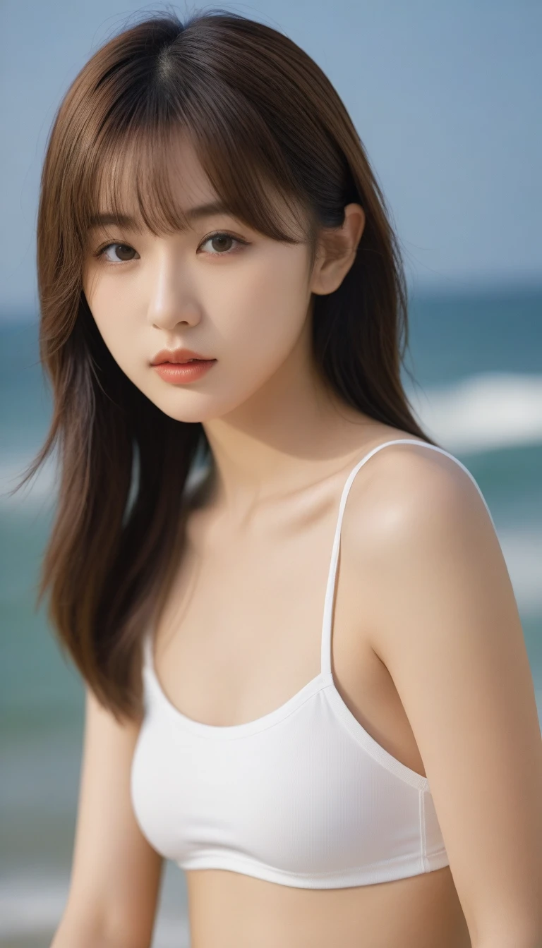 8K, Ultra-high resolution, Highest quality, masterpiece, 三分割法によるphotograph,Surreal, photograph, 1 Girl, (:1.3), pretty girl, Cute face, Beautiful eyes in every detail, 細かくdetailedに,masterpiece,One Girl:1.2, Japan Female Announcer, full body,athletic,Bob with bangs,shiny hair,glaring,The perfect swimsuit for competitive swimwear,High leg cut,Camel Toe,Beautiful leg line beauty,Looking at the audience、beauty、(((Ideal body type))),A cup small breasts :2,、Portraiture:2、Perfect Anatomy、鮮明なdetailed、detailed、Surreal、Light and shadow,Strong light