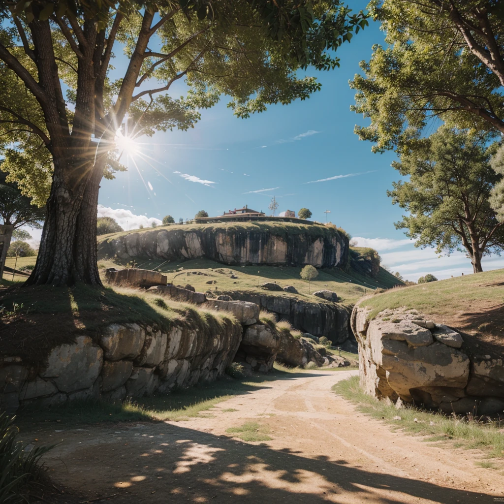 A real future land with perfect sunny light