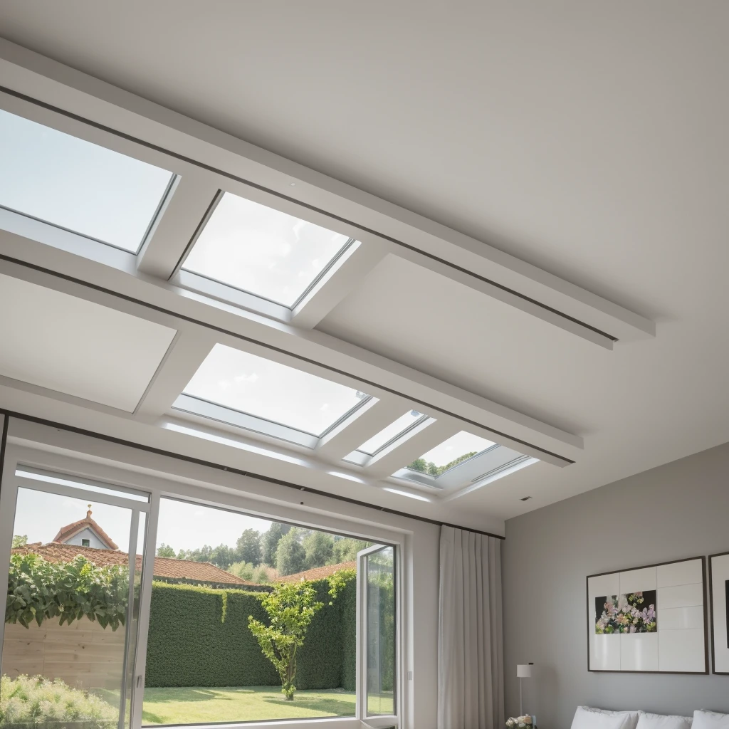 RAW photo, Modern Level 4 House, Grey White, Wooden False Ceiling, Natural Daylight, Garden, Masterpiece, high quality, (realistic), (masterpiece,best quality:1.2), quality, authentic, super detail, interior,daylight, vray, luxury, 8k uhd, dslr, soft lighting, high quality, film grain, Fujifilm XT3