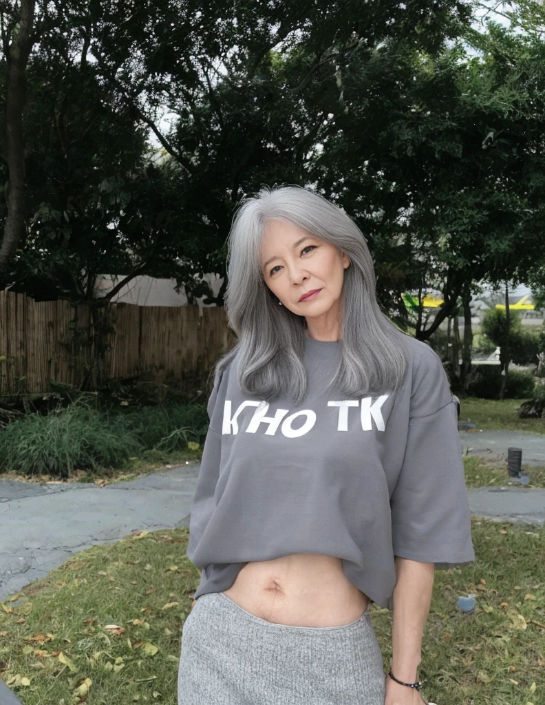 8K high quality,1 woman,Gray hair:1.5