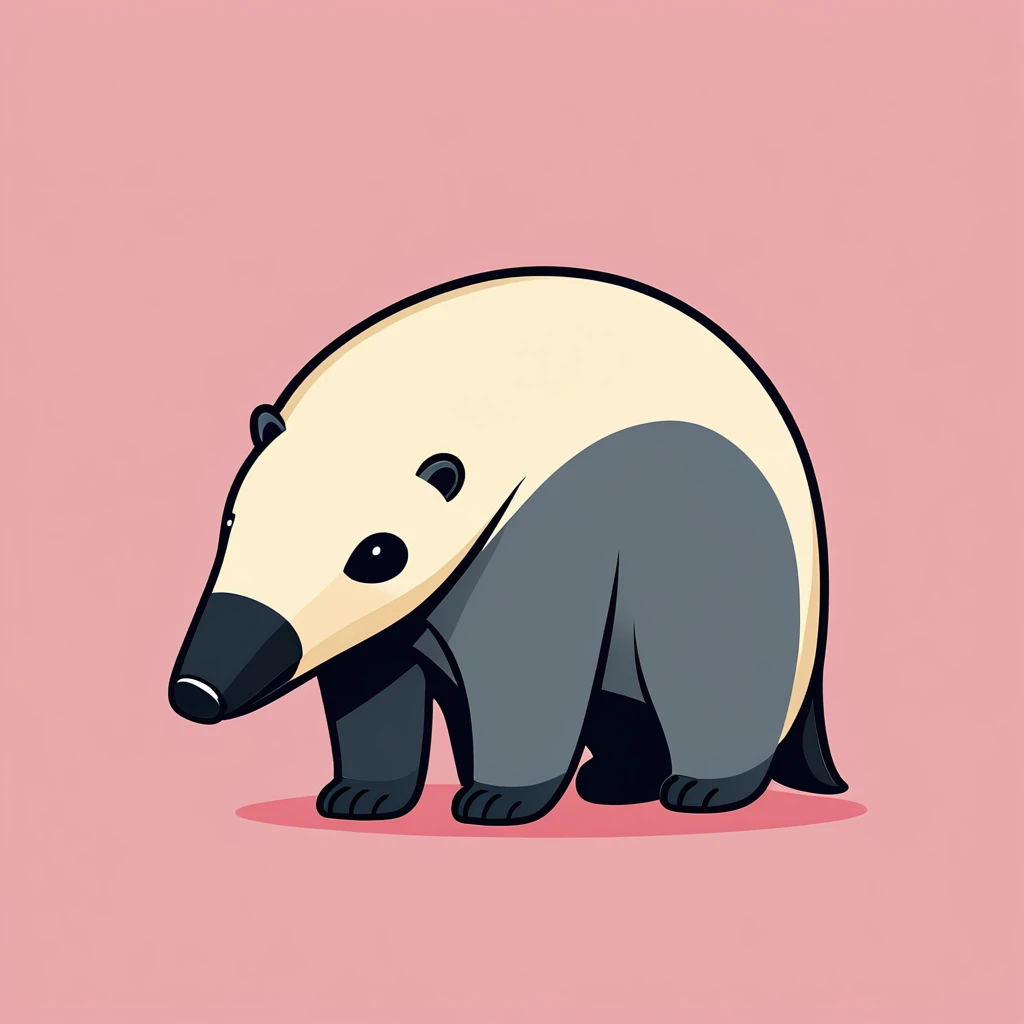 cute anteater, illustration, vector graphics, strong contours