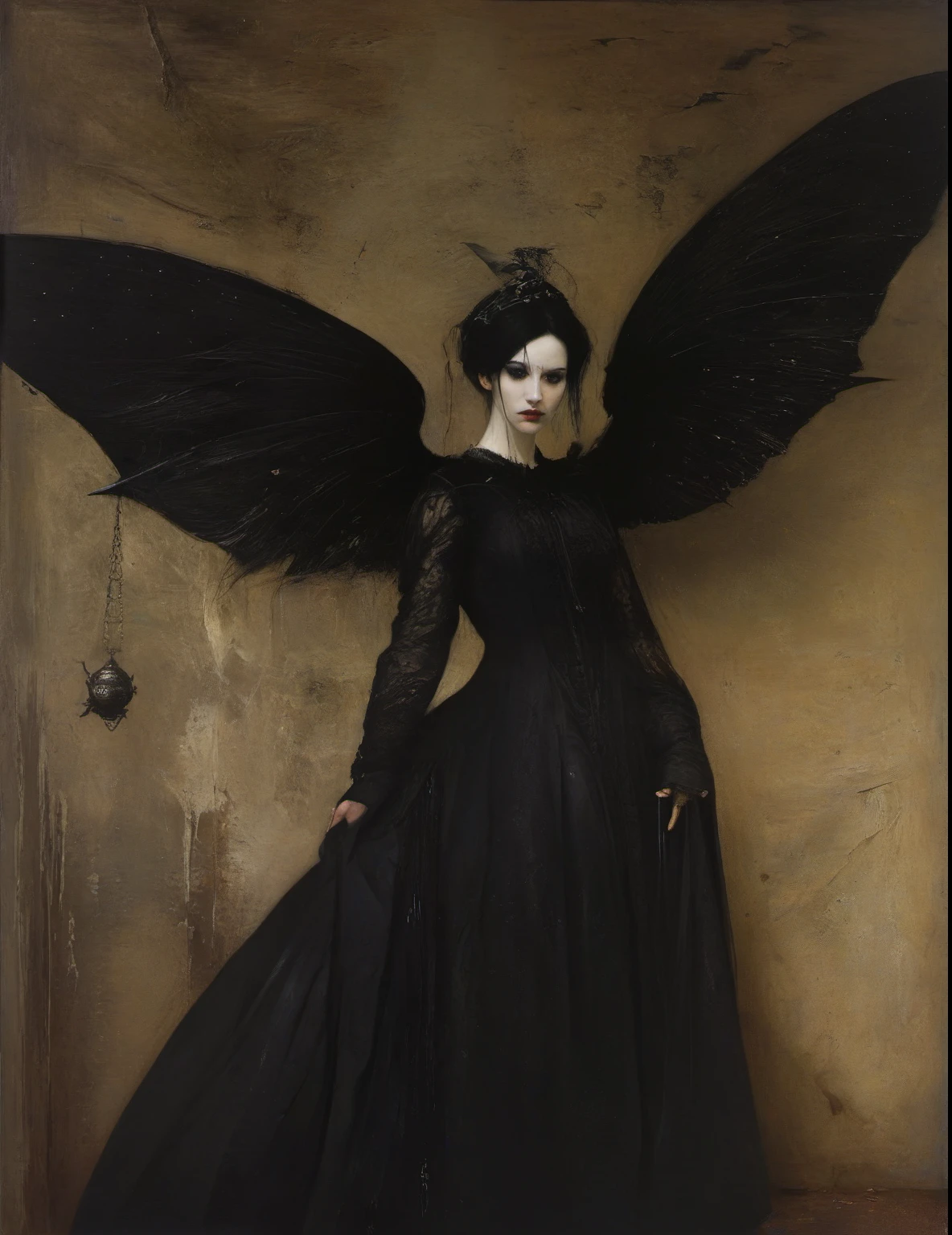 James Gurney, Surrealist art , dream-like, mysterious, Provocative, symbolic, Complex, detailed,, (Gothic but very beautiful:1.4), (masterpiece, Highest quality:1.4) , Nicola Samori Style, lowspirited