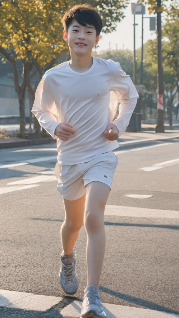 ,Smile,Spread your white and slender legs,jogging,full body,8K(nsfw)