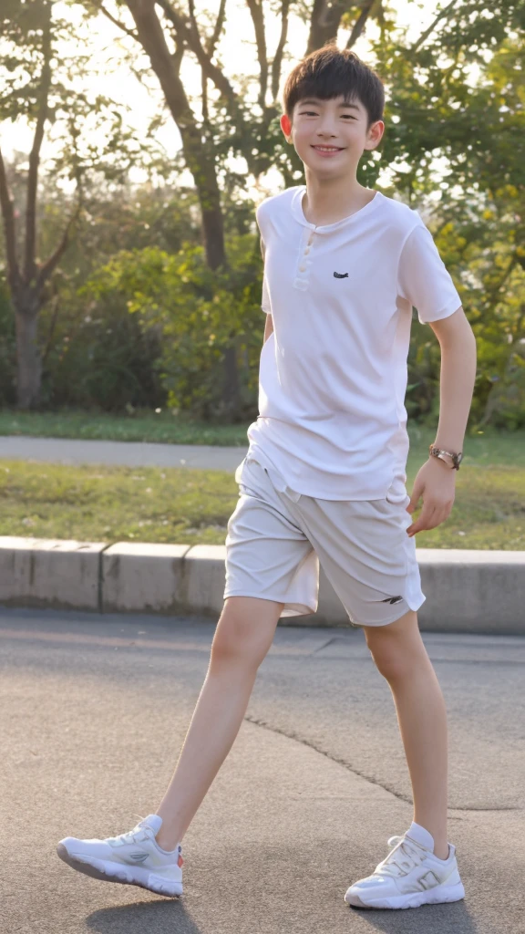 ,Smile,Spread your white and slender legs,jogging,full body,8K(nsfw)