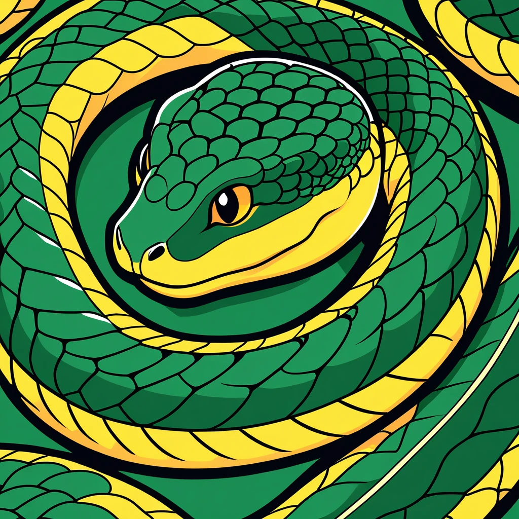 cute anaconda, illustration, vector graphics, strong contours