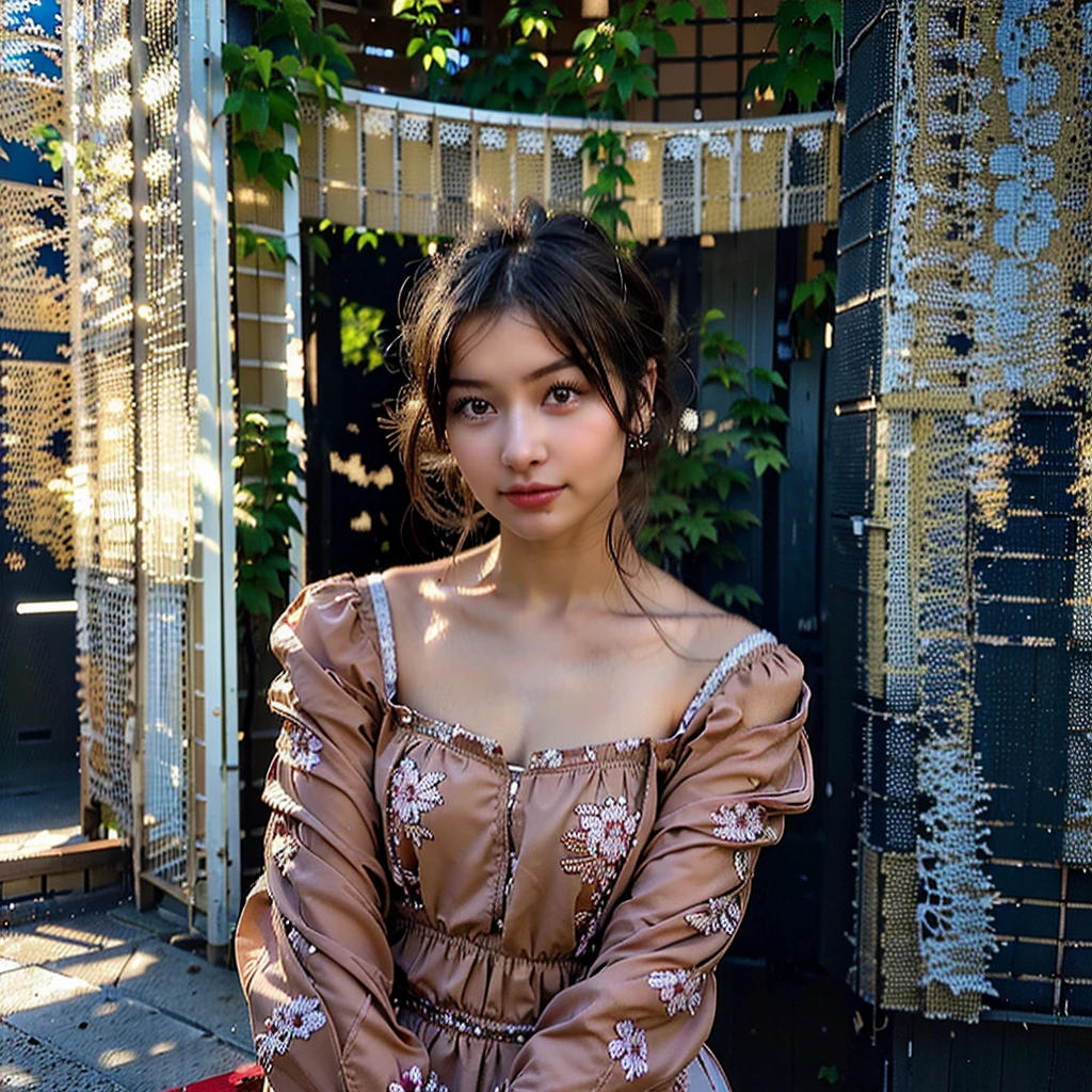 Génère moi la plus belle femme japonaise du monde avec une tenue moulante style une robe rajoute lui des magnifiques tatouages des magnifiques bijoux et du maquillage avec beauté de réalisme en 8k et avec beaucoup de textures ainsi qu’un magnifique fond 