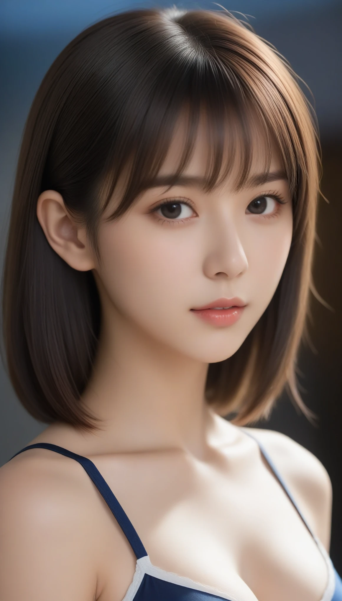 8K, Ultra-high resolution, Highest quality, masterpiece, 三分割法によるphotograph,Surreal, photograph, 1 Girl, (16 years old:1.3), pretty girl, Cute face, Beautiful eyes in every detail, 細かくdetailedに,masterpiece,One Girl:1.2, Japan Female Announcer, close up,Bob with bangs,wiping tears,Sports Bra,Bra Top,Looking at the audience、beauty,Long neck、(((Ideal body type))),A cup small breasts :2,、Portraiture:2、Perfect Anatomy、鮮明なdetailed、detailed、Surreal、Light and shadow,Strong light