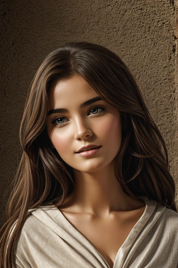 Draw a beautiful women talking to Jesus