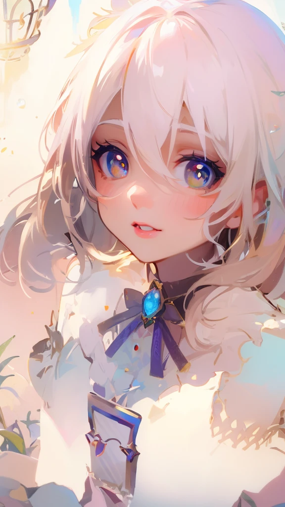 a beautiful young woman with detailed eyes and delicate facial features, floating in a colorful, whimsical scene with disheveled hair, surrounded by vibrant splashes of water, shimmering bubbles, and a lush, mushroom-filled forest in the background, (best quality, 4k, 8k, highres, masterpiece:1.2), ultra-detailed, (realistic, photorealistic, photo-realistic:1.37), detailed eyes, beautiful detailed lips, extremely detailed eyes and face, long eyelashes, 1girl, digital art, intricate, highly detailed, vivid colors, colorful, fantasy, magical, dreamlike, surreal