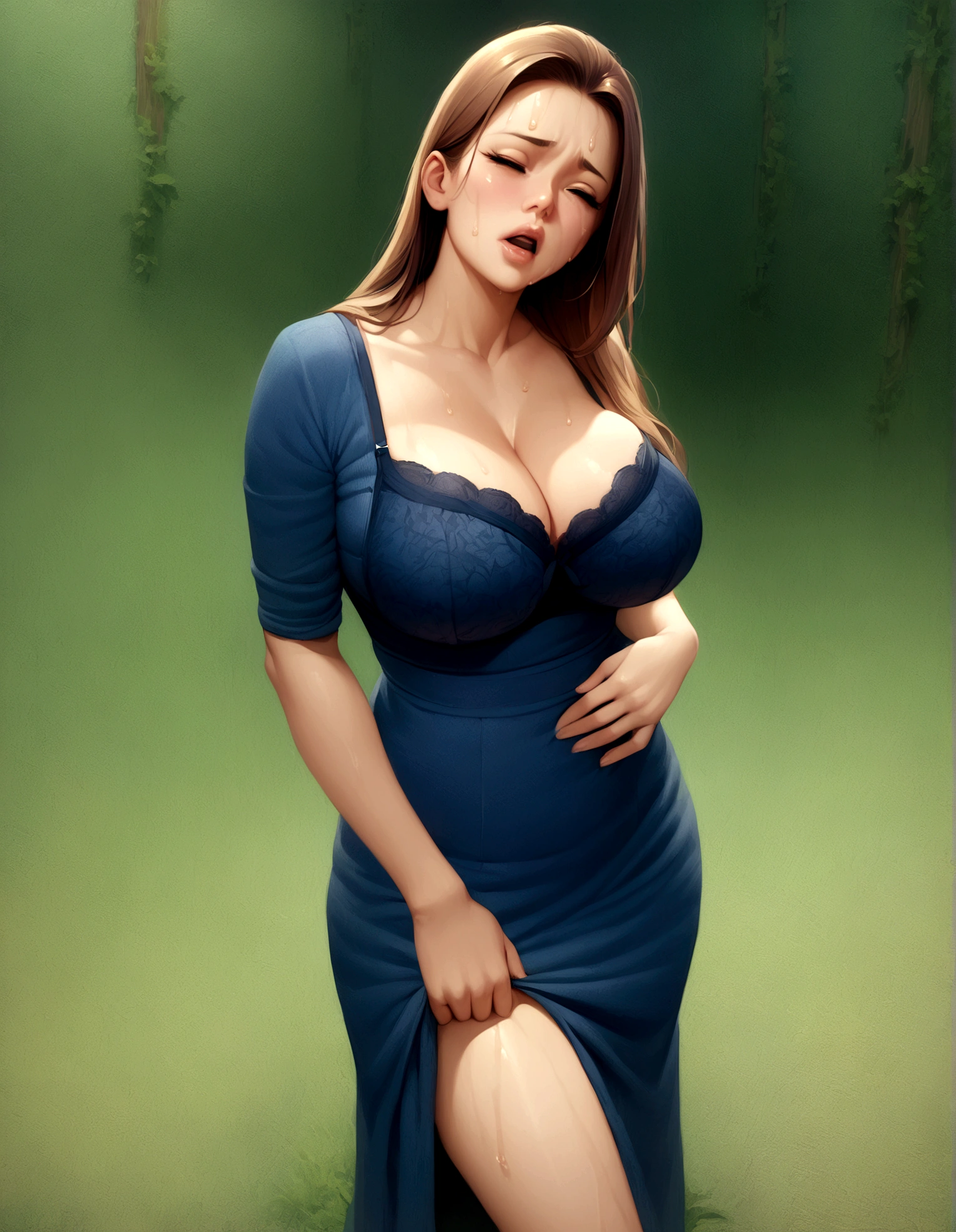 Beautiful detailed portrait of a girl with big eyes, full lips, long eyelashes, bare breasts, In a sensuous pose, very detailed, (realistic atmosphere),very detailed 얼굴, intricate details, vivid colors, dramatic lighting, cinematic composition, Anime-inspired art style, fascinating face, voluptuous body, big tits, Facial expression of orgasm during sex, sweaty body, hot body, Slender legs, wearing black panties, Wearing a bra that is constantly untied, A facial expression that strongly feels an orgasm, Two arms, two legs, Sweat-drenched body, soft bedroom lighting, Happy expression after experiencing orgasm, Sexy bra