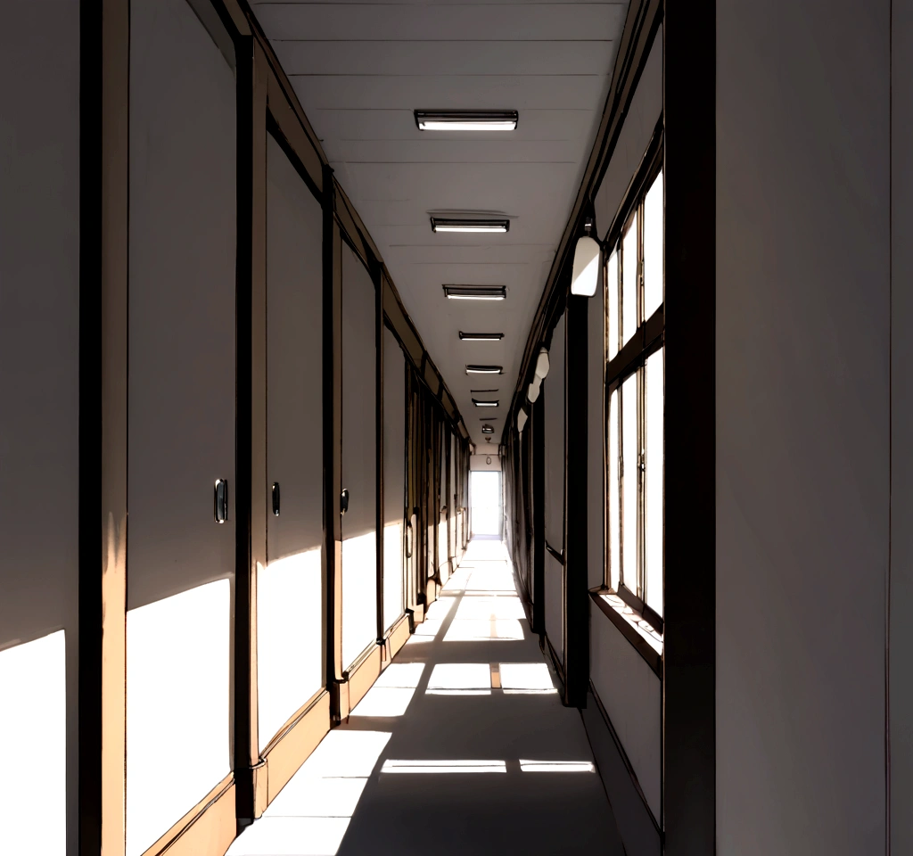 School background, hallway