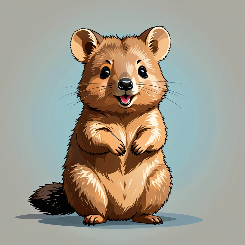 cute quokka, illustration, vector graphics, strong contours