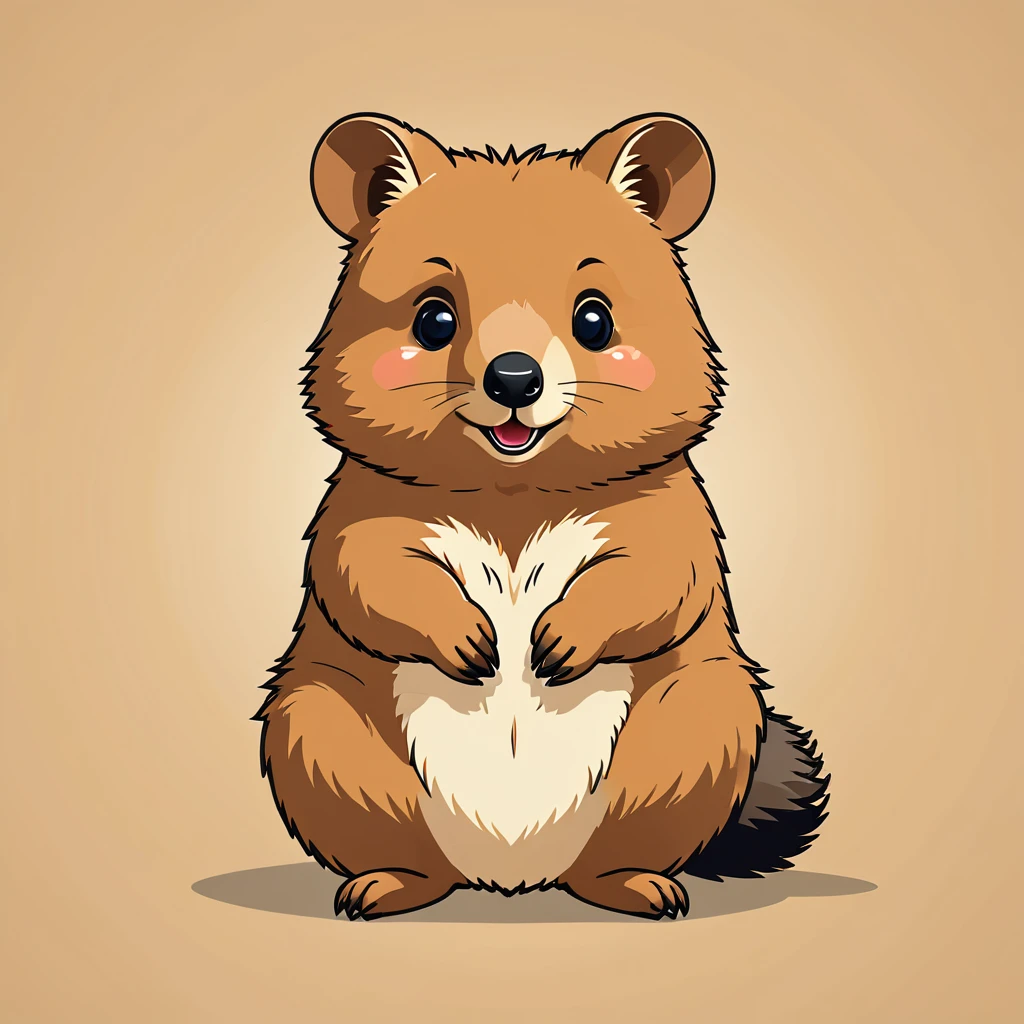 cute quokka, illustration, vector graphics, strong contours
