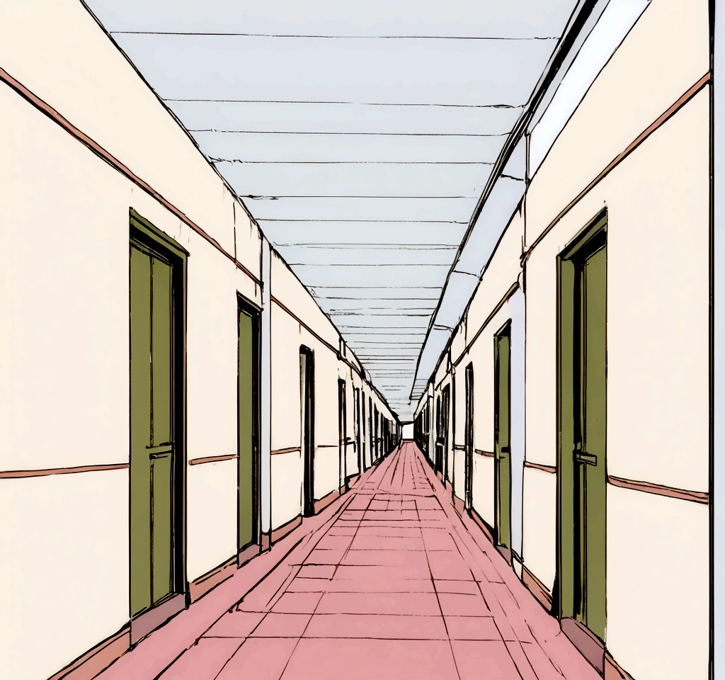 School background, wide hallway