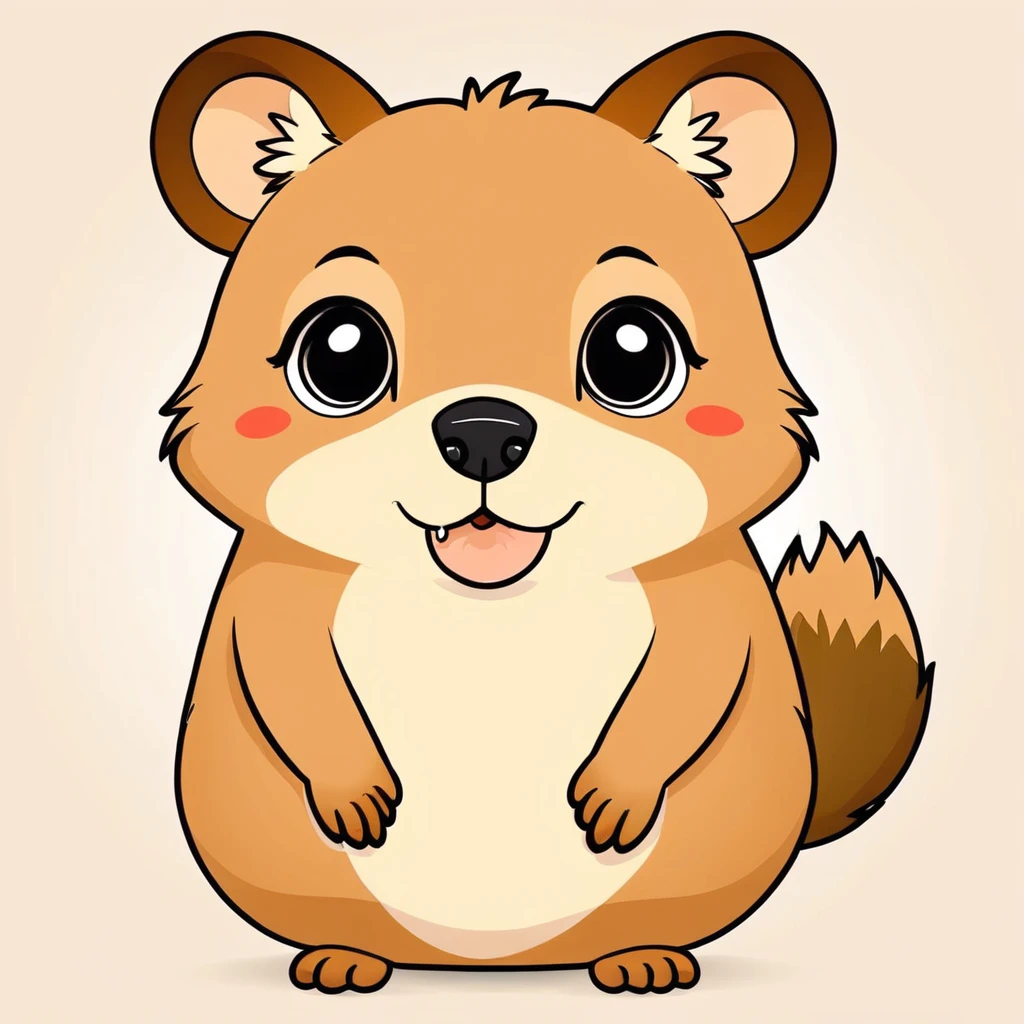 cute quokka, illustration, vector graphics, strong contours