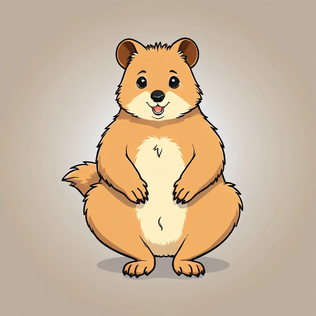 cute quokka, illustration, vector graphics, strong contours