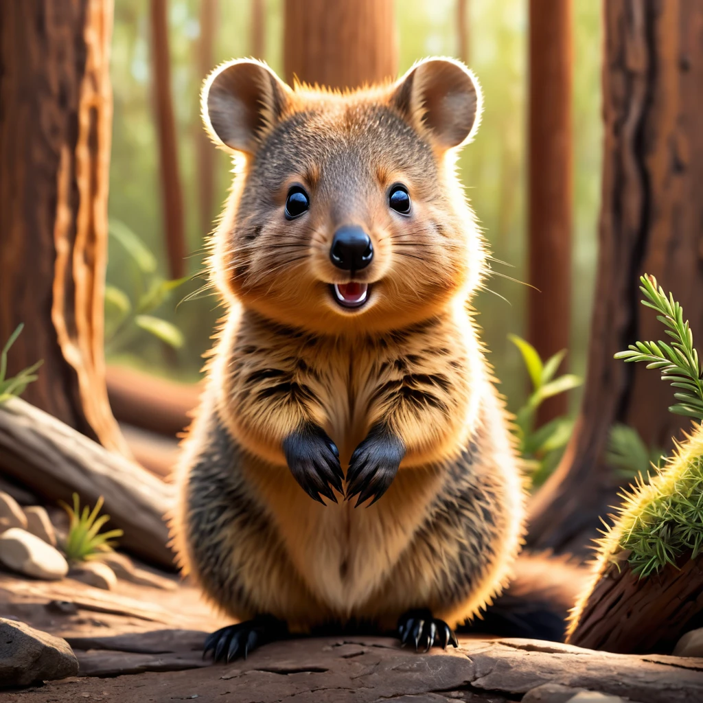 cute quokka, illustration, vector graphics, strong contours