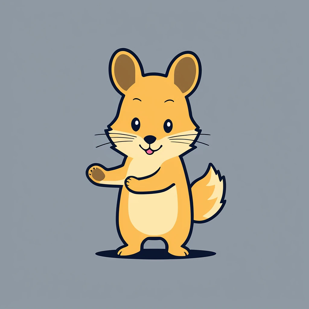 cute quokka, illustration, vector graphics, strong contours