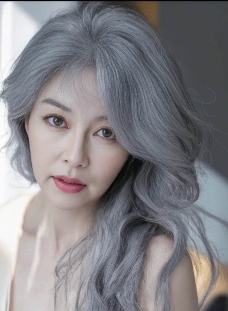 8K high quality,1 woman,Gray hair:1.5