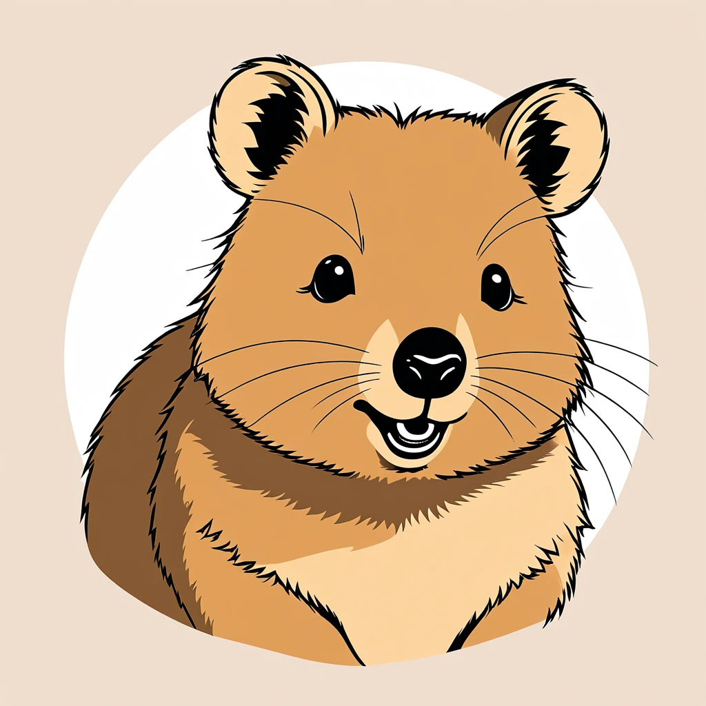 cute quokka, illustration, vector graphics, strong contours
