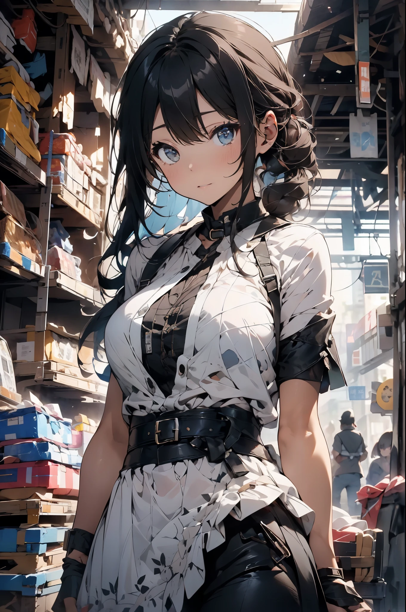 In the destroyed future city，身穿未来派盔甲的sex感女的中景照片，There are scratches and stains on the photo, fantasy, Science fiction, 美しい女sexな顔, charming, sex, haze, 明亮charming的眼睛, 戏剧sex, A masterpiece of the highest quality, Practical, familiar, 8K, Human Development Report, Shallow depth of field, light, bloom, Light, Chromatic Aberration, Clear focus,huge , Crazy breast swelling, Chest larger than shoulder blades, Big breasts and thin waist，(huge breasts:1.2)，Hydrated skin（（rogue））（（非常huge乳房）），（（Grooves reveal original skin）)