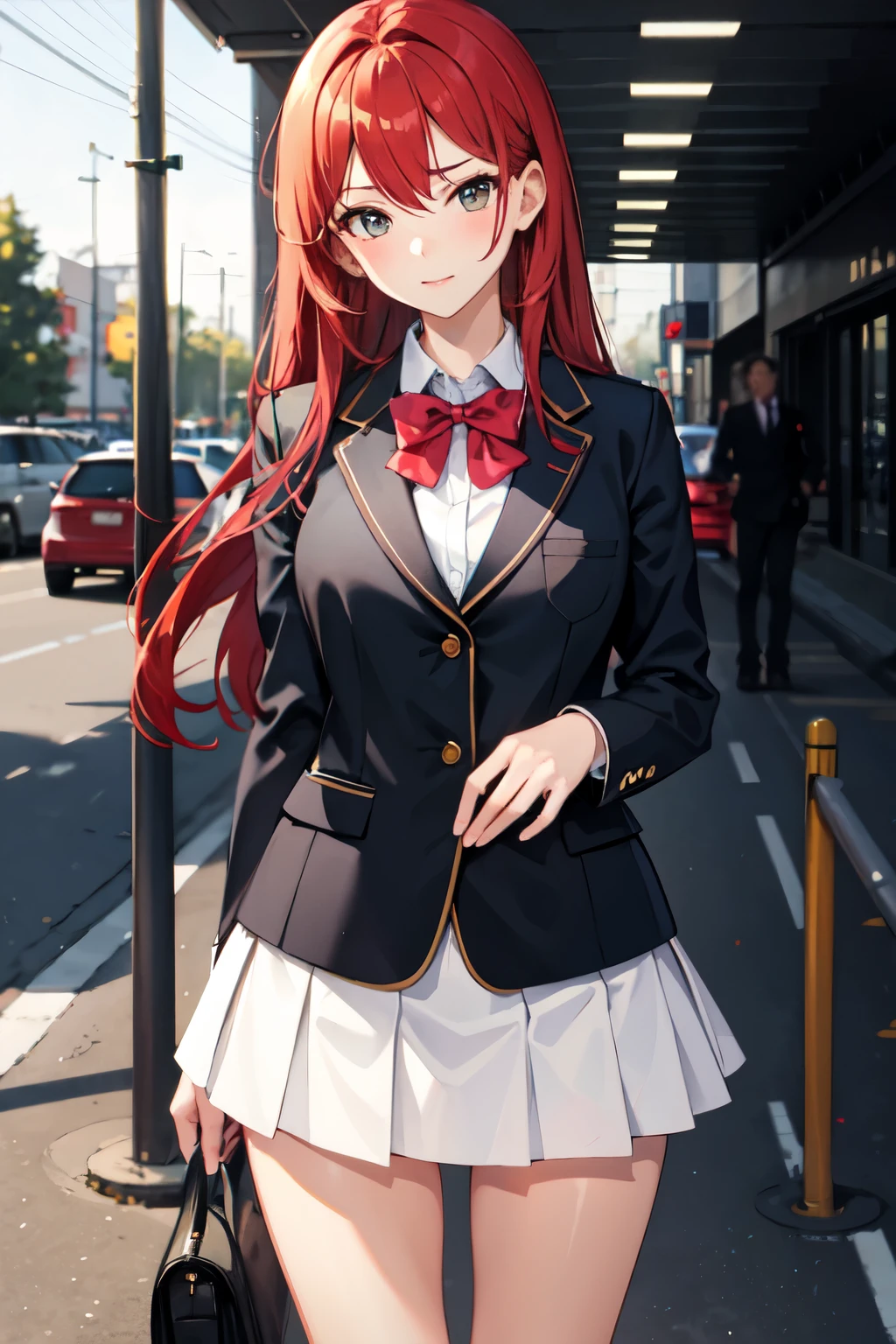 high school girl,????,blazer,On the way home from school,Red Hair