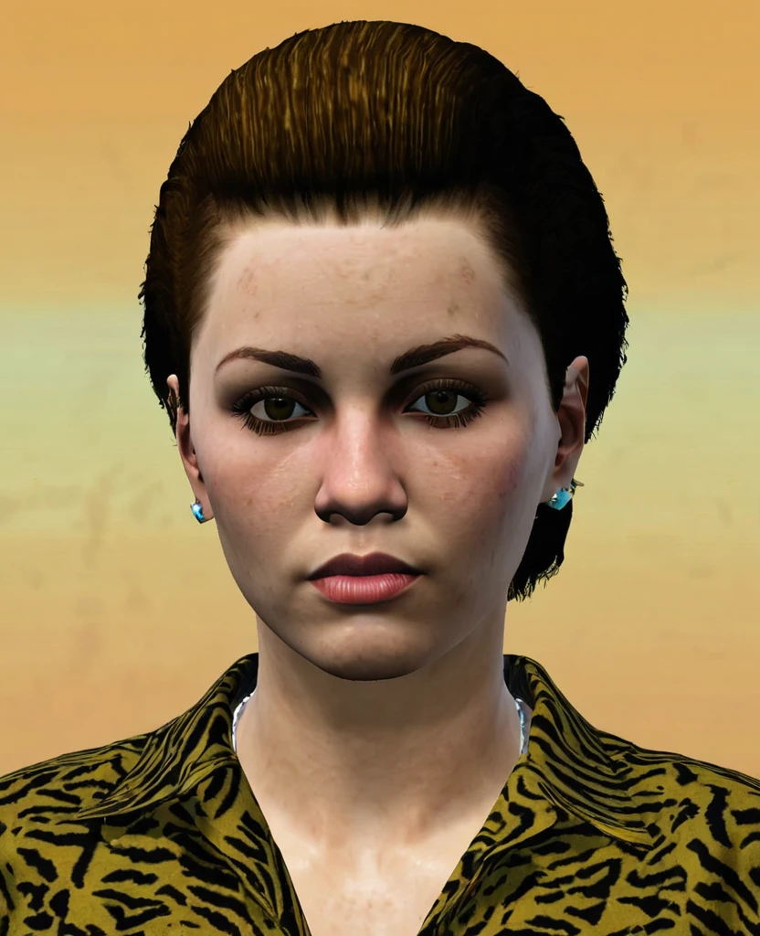 Make a texture of the face of an 80s woman from a gta san andreas mod