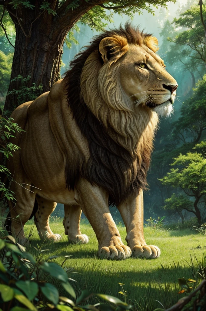 /imaginePrompt: "A majestic lion named Leo in a lush, green forest, highly detailed, vibrant colors"