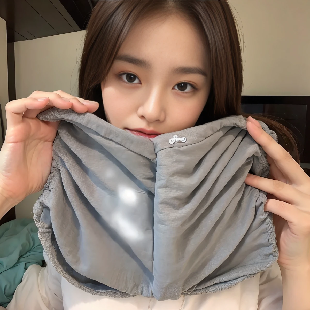 ((1 female))),masterpiece, Highest quality, Very detailed、 show panties to camera, ,In the bedroom、25 year old beauty、Japanese Idols、