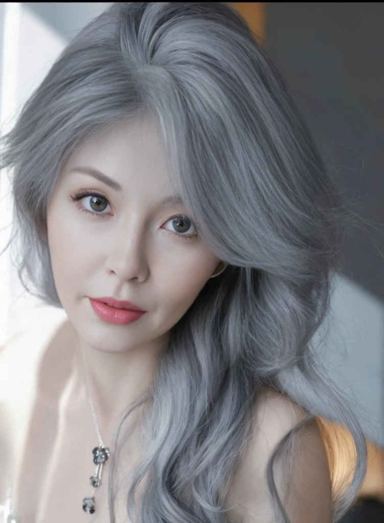 8K high quality,1 woman,Gray hair:1.5.