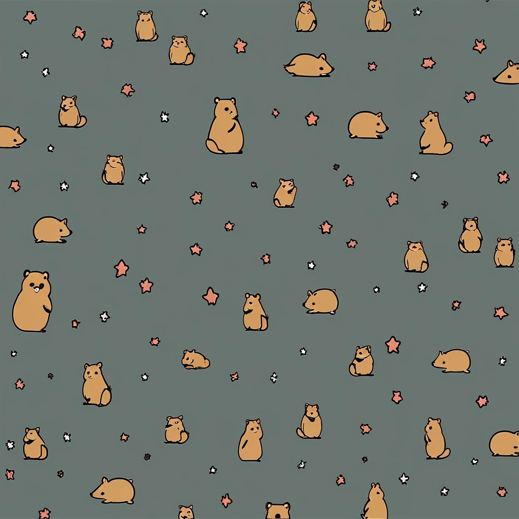 cute quokka, illustration, vector graphics, strong contours

