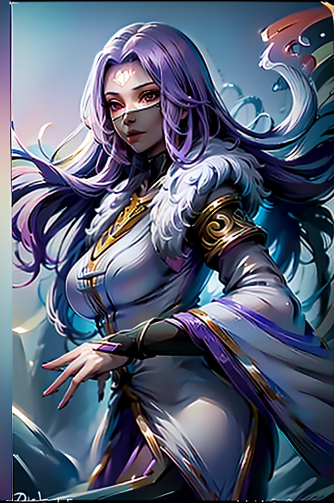 1girl,(masterpiece:1.4, best quality),(intricate details),unity 8k wallpaper,ultra detailed,(pastel colors:1.3),beautiful and aesthetic,detailed,solo, purple hair, luo_yi_ml, mouth veil,very big breasts, naked body, 