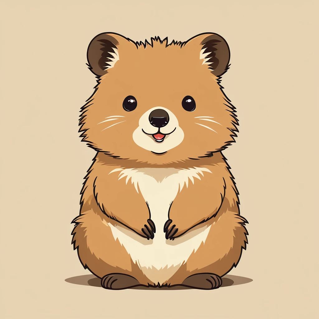cute quokka, illustration, vector graphics, strong contours
