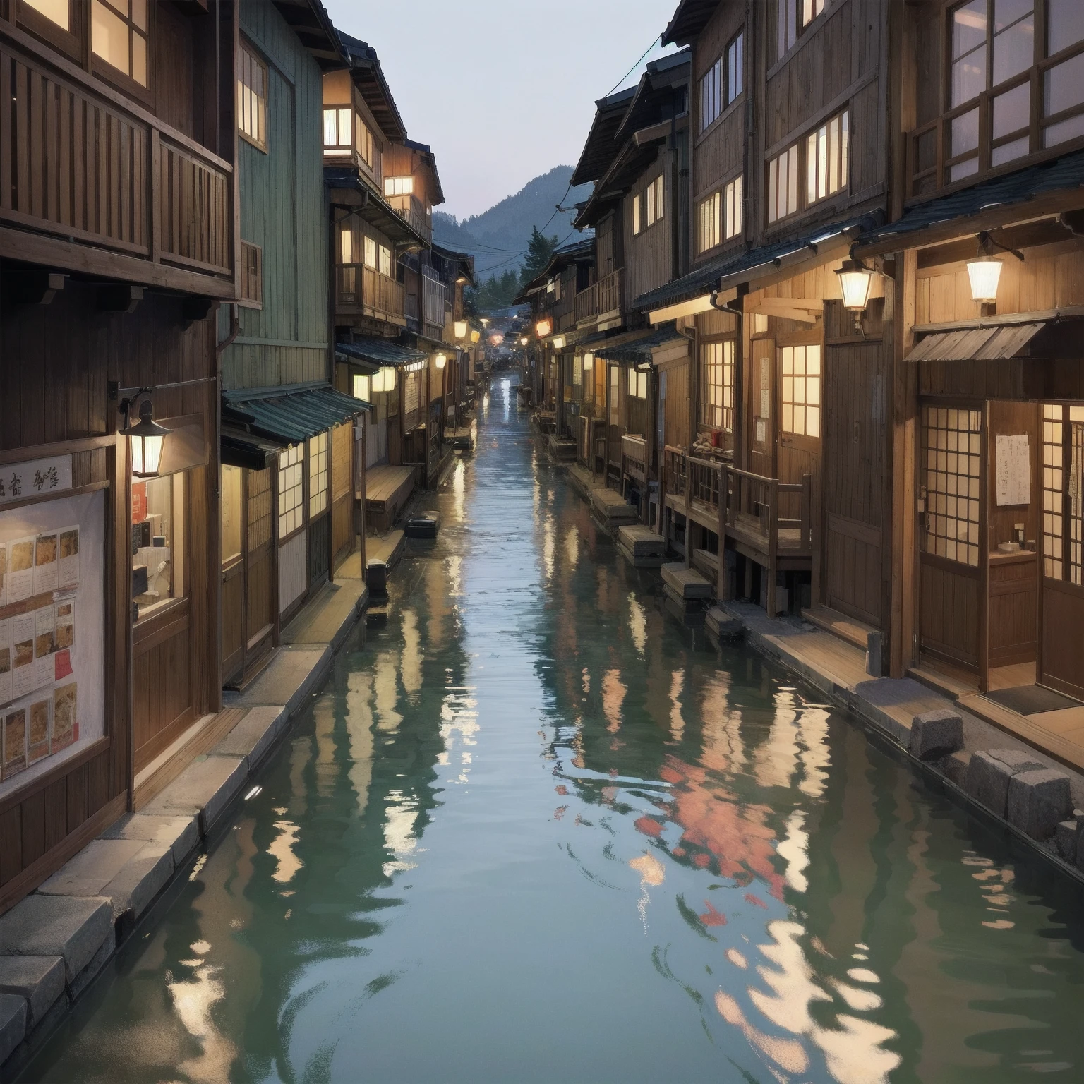 (masterpiece:1.2、Highest quality)、Hot Spring Town、Places to visit in Japan、Night view of tourist spot、Unsanitary and despicable environment、Shady Red Light District、Summer clothes、Summer festival、Tavern on the street、(Detailed and cute face:1.3)、(3More than 100 cute girls)、Rusted metal、Dirty walls、Full of garbage、((Eat well))、perfect anatomy、smile