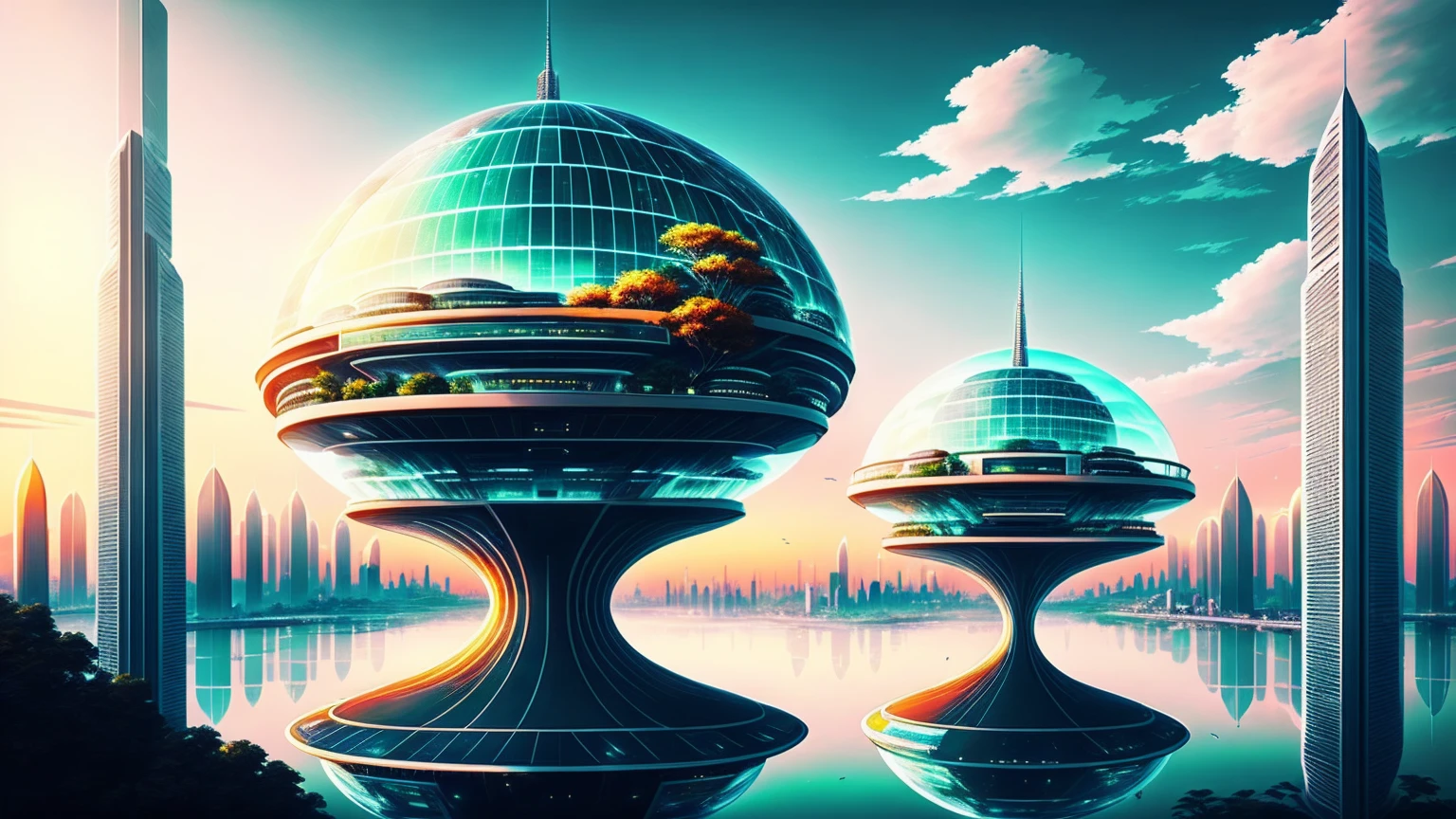 (Best quality,4K,8K,A high resolution,Masterpiece:1.2),Ultra-detailed,(Realistic,Photorealistic,photo-realistic:1.37),Futuristic floating city,Futuristic technology,Huge urban high-tech tablet platform,Airship,Floating in the sky,Futuristic city,Small airships around,High-tech hemispherical platform,Colorful lights,Advanced architecture,modernn architecture,skyscrapper,Access the cloud,Scenic beauty,view over city,Impressive design,Blend seamlessly with nature,energetic and vibrant atmosphere,Futuristic transportation system,Parking is suspended,Transparent path,Lush greenery,Sky gardens,cascading waterfalls,Magnificent skyline,reflections on the water,Sparkling river,Architectural innovation,futuristic skyscrapers,Transparent dome,The shape of the building is unusual,Elevated walkway,Impressive skyline,Glowing lights,Futuristic technology,Minimalist design,Scenic spots,Panoramic view,Cloud Piercing Tower,Vibrant colors,epic sunrise,epic sunset,Dazzling light display,magical ambiance,The future city,Urban Utopia,LuxuryLifestyle,Innovative energy,sustainable development,Smart city technology,Advanced infrastructure,Tranquil atmosphere,Nature and technology live in harmony,Awesome cityscape,Unprecedented urban planning,Architecture connects seamlessly with nature,High-tech metropolis,A cutting-edge engineering marvel,The future of urban living,Visionary architectural concept,Energy-efficient buildings,Harmony with the environment,A city floating above the clouds,Utopian dreams become reality,The possibilities are endless,State-of-the-art transportation network,Green energy integration,Innovative materials,Impressive holographic display,Advanced communication system,Breathtaking aerial view,Quiet and peaceful environment,Modernist aesthetics,Ethereal beauty