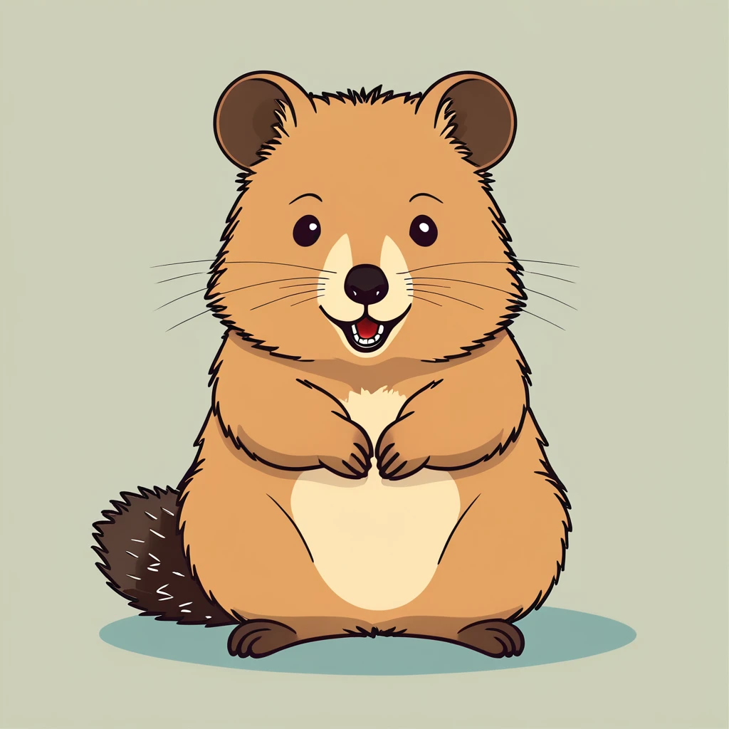 cute quokka, illustration, vector graphics, strong contours
