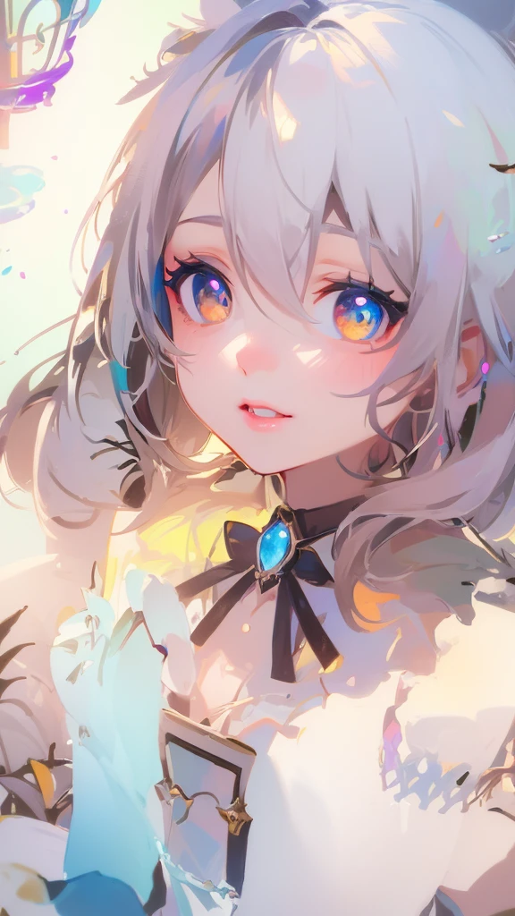 a beautiful young woman with detailed eyes and delicate facial features, floating in a colorful, whimsical scene with disheveled hair, surrounded by vibrant splashes of water, shimmering bubbles, and a lush, mushroom-filled forest in the background, (best quality, 4k, 8k, highres, masterpiece:1.2), ultra-detailed, (realistic, photorealistic, photo-realistic:1.37), detailed eyes, beautiful detailed lips, extremely detailed eyes and face, long eyelashes, 1girl, digital art, intricate, highly detailed, vivid colors, colorful, fantasy, magical, dreamlike, surreal